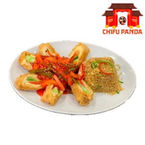 ENROLLADO DE POLLO CON CHAUFA